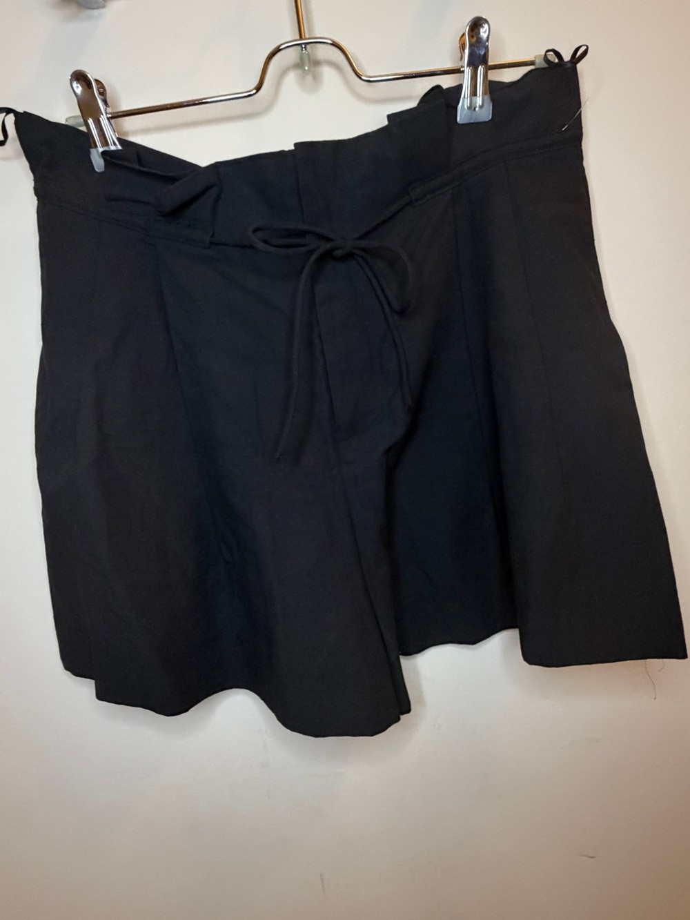 Zara Black Tie-Waist Mini Skirt